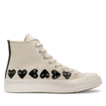 CDG Converse Multi Hearts High Top Beige