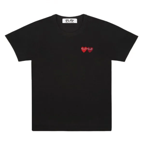 CDG-Double-Heart-Logo-Tee.png CDG Double Heart Logo Tee - Image 1