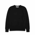 CDG Logo Crew Neck Sweatshirt Black - Image 3