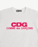 CDG Pink Logo T-Shirt White - Image 2