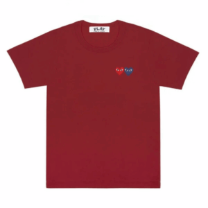 CDG Play Basic T-Shirt Two Emblems (Burgundy)