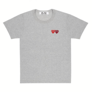 CDG Play Basic T-Shirt Two Emblems (Grey)