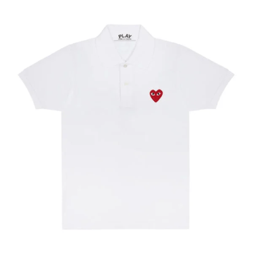 CDG-Play-Polo-Red-Emblem-White.png CDG Play Polo Red Emblem (White) - Image 1