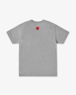 CDG Play Unisex Reverse Red Heart T-Shirt Grey