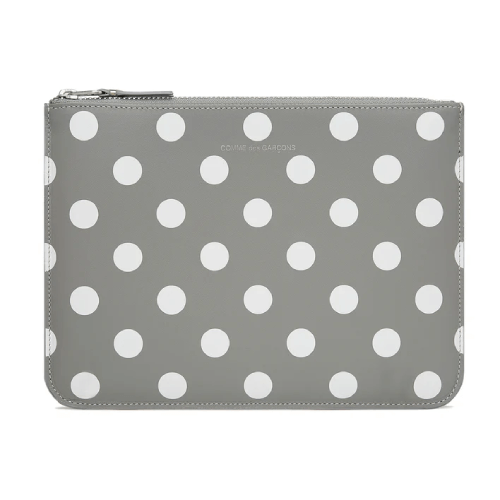 CDG-Wallet-Polka-Dot-Printed-Zip-Pouch-Grey-SA5100PD.png CDG Wallet Polka Dot Printed Zip Pouch Grey SA5100PD - Image 1