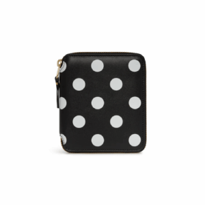 CDG Wallet Polka Dots Printed Full Zip Around Wallet Black SA2100PD