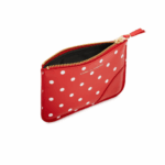 CDG Wallet Polka Dots Printed Zip Pouch Red SA8100PD - Image 2