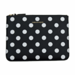 CDG Wallet Wallet Polka Dot Printed Zip Pouch Black SA5100PD