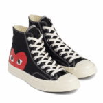 Cdg Converse Big Heart High Top Black - Image 2