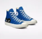 Cdg Converse Black Heart High Top - Blue - Image 2