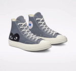 CDG Converse Black Heart High Top Grey - Image 3