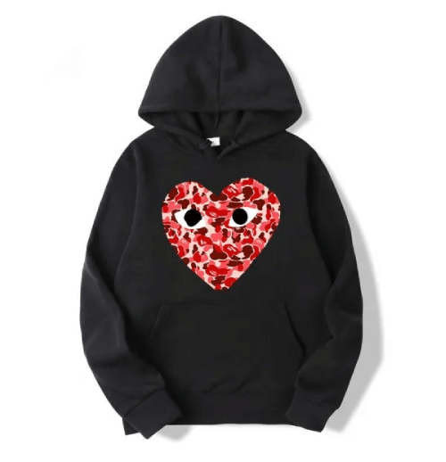 Comme-Des-Garcons-Camo-Heart-Hoodie.png Comme Des Garcons Camo Heart Hoodie - Image 1