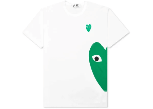 Comme-Des-Garcons-Play-Green-Emblem-Heart-T-Shirt-White.png Comme Des Garcons Play Green Emblem Heart T-Shirt White - Image 1