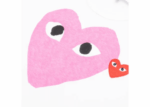 Comme Des Garçons Play Red Emblem And Pink Heart T-Shirt - Image 2