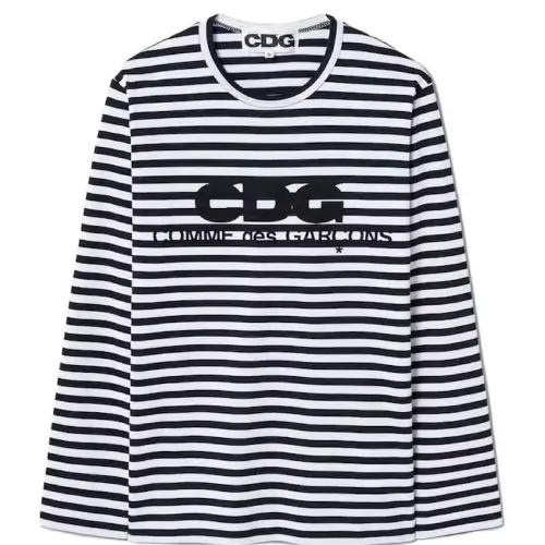 Comme-des-Garcons-Long-Sleeved-Stripe-T-Shirt-Black.webp Comme des Garcons Long Sleeved Stripe T-Shirt - Image 1