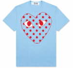 Comme des Garçons Play Pastelle Polka Dot Red Heart T-shirt